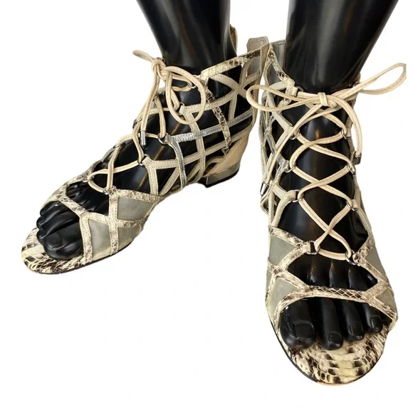 Sam Edelman Shoes Sam Edelman Lace Up Gladiator Sandals Ivory